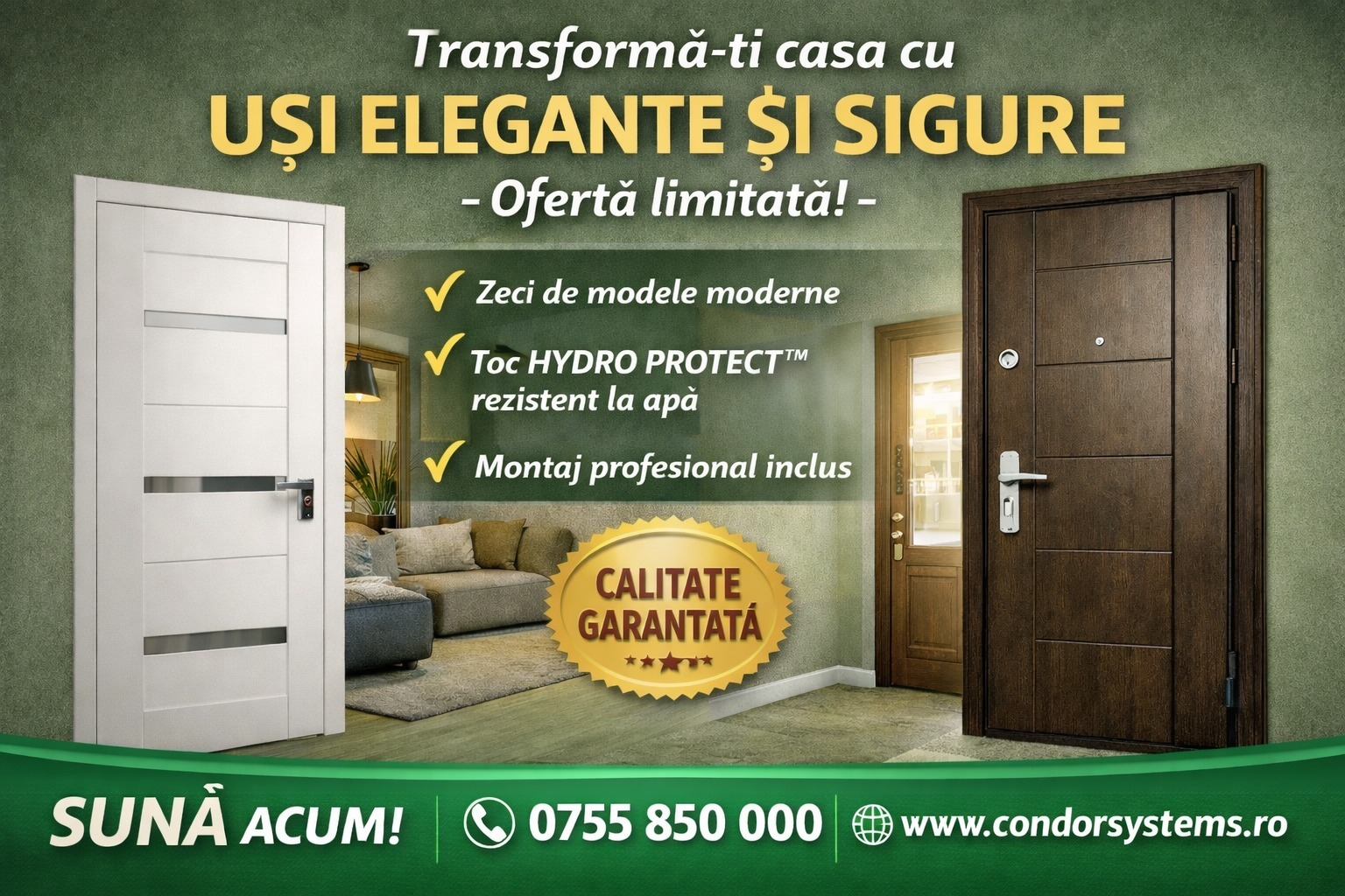 Solutii complete de usi  -  condorsystems.ro