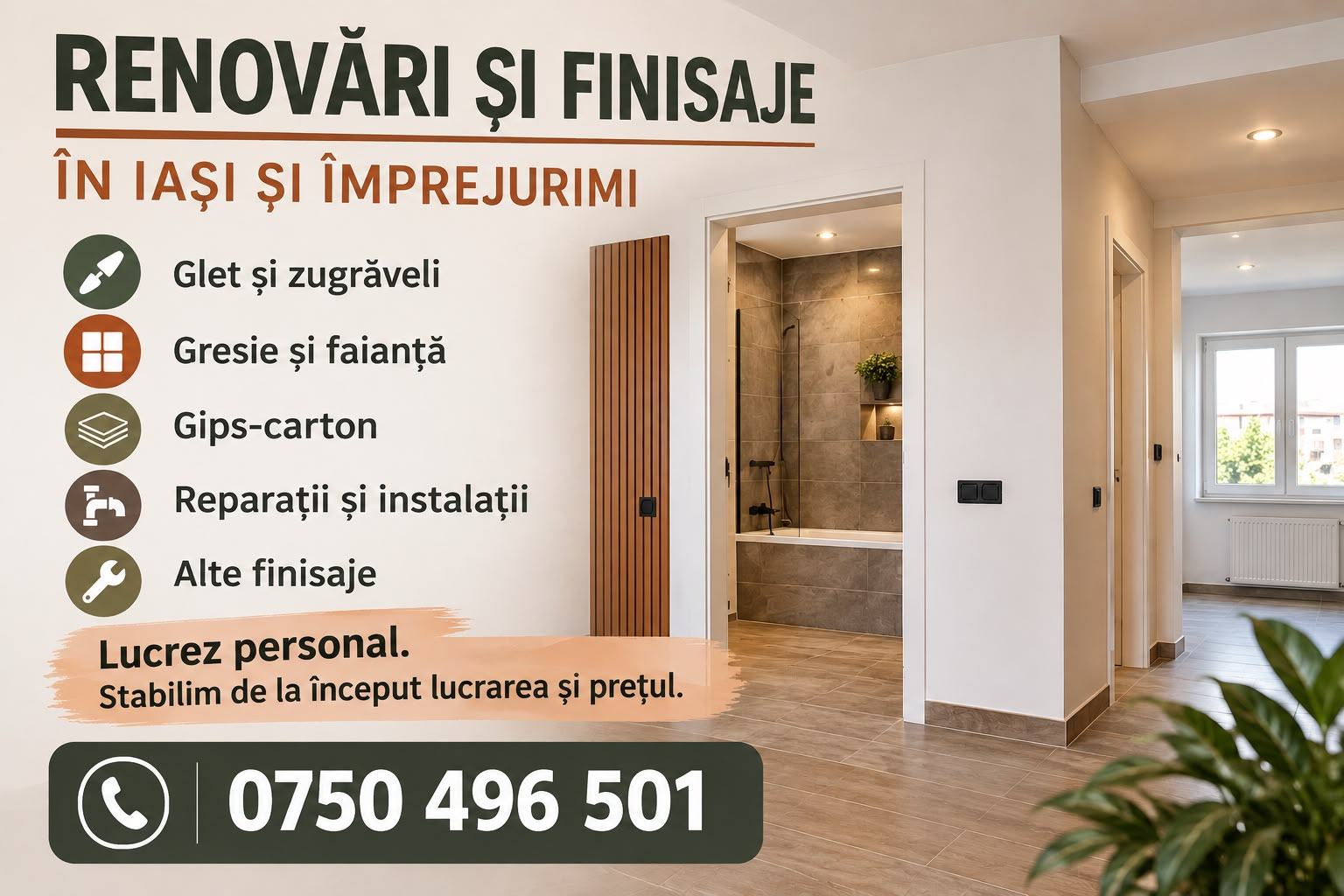 Renovări și finisaje în Iași