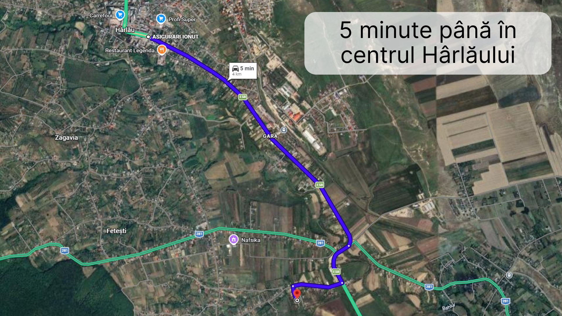Ocazie teren plan – 1.800 mp, acces 2 drumuri lângă E58