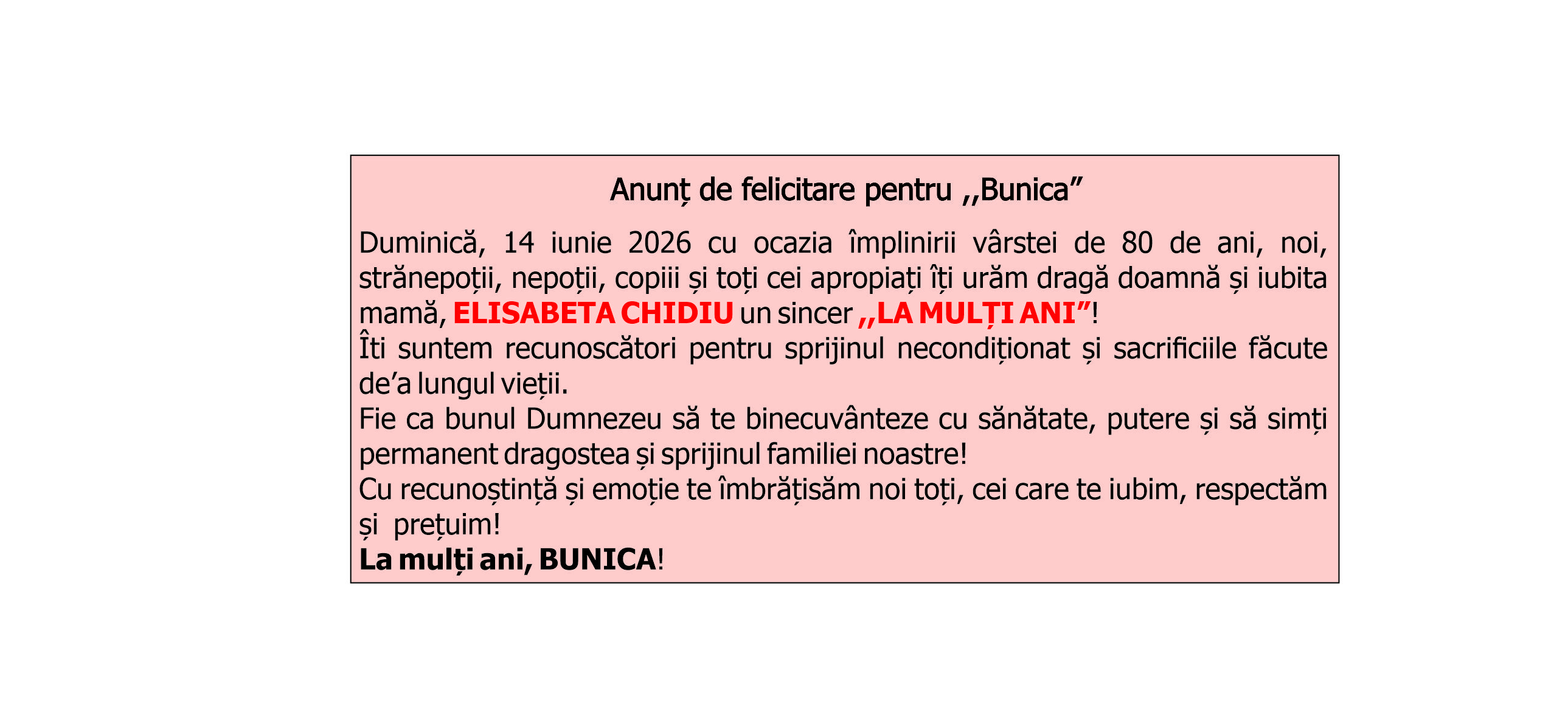 LA MULTI ANI, BUNICA! 