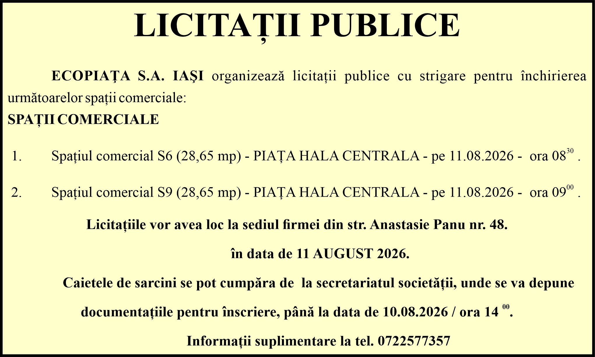Licitatie Ecopiata    