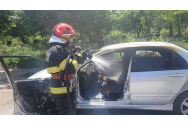 Sinucidere înfiorătoare la Suceava. Un bărbat s-a stropit cu benzină și și-a dat foc în propria mașină