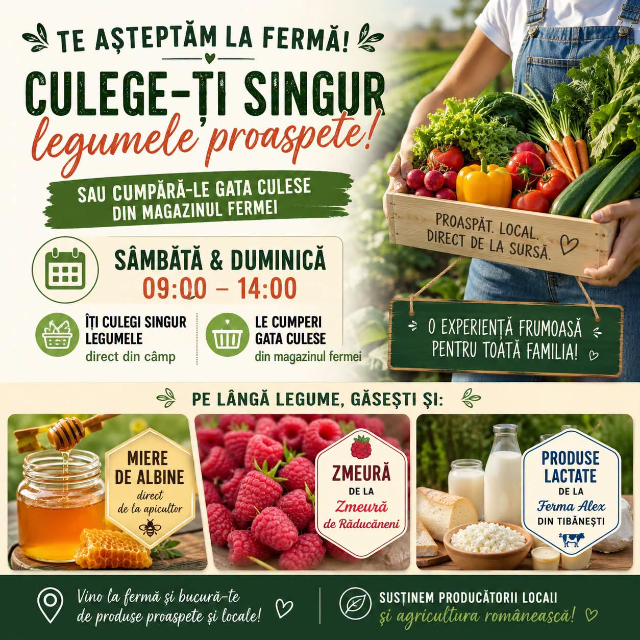 Fermele de lângă Iași de unde îți culegi singur legumele