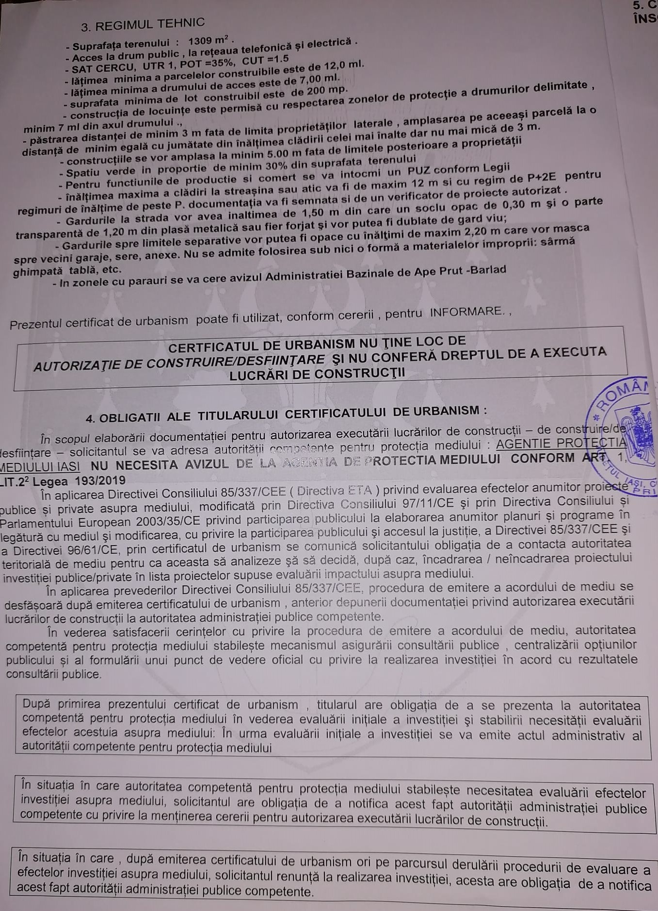1309mp teren intravilan Barnova-Cercu.