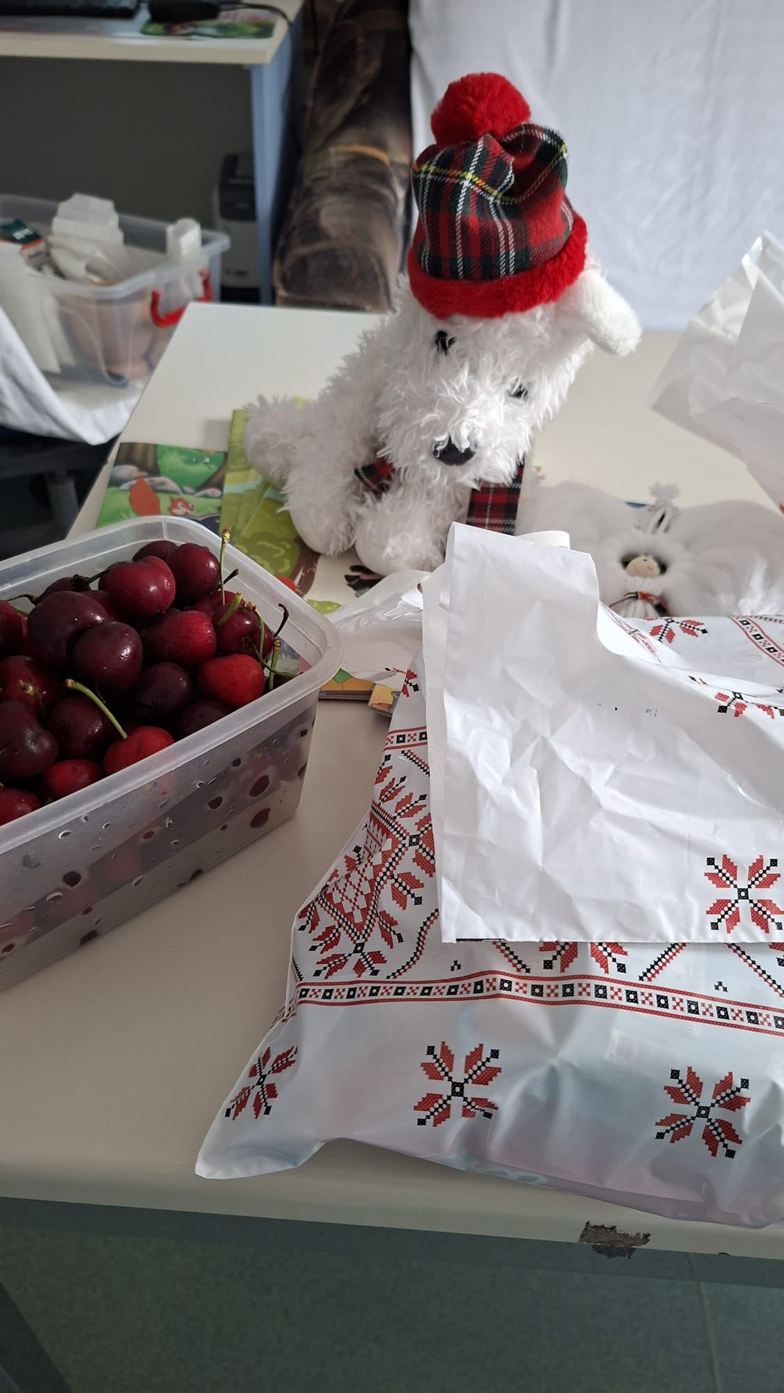 Cireșe și dulciuri pentru copiii de la Spitalul TBC Pașcanu