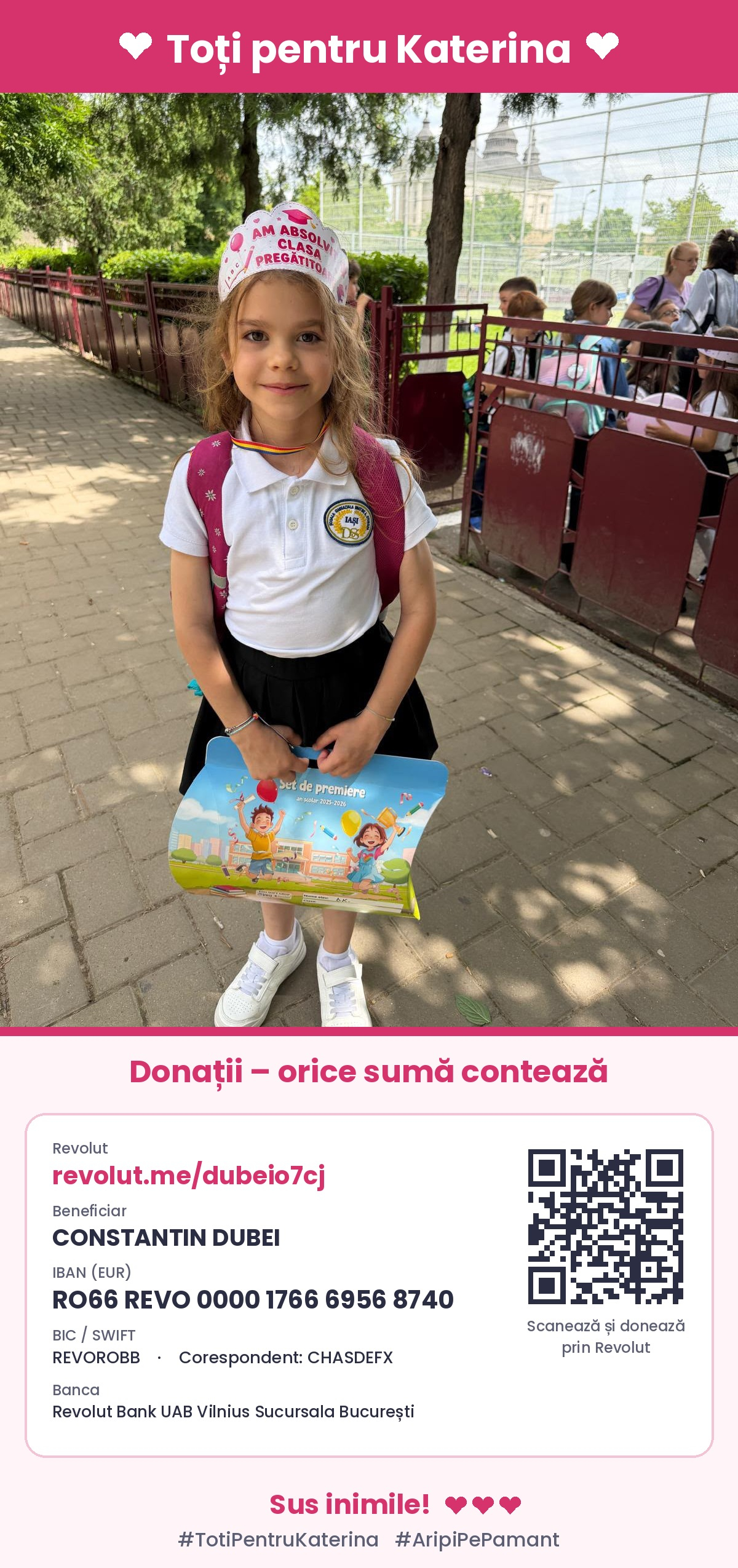 Katerina are 7 ani și luptă cu neuroblastomul. Ajut-o!