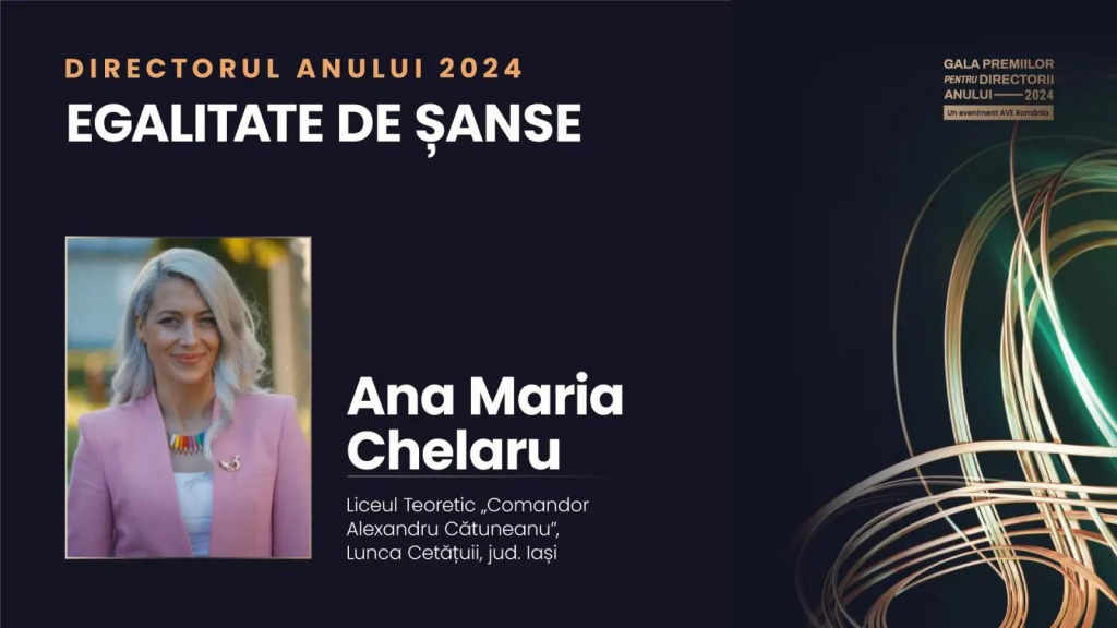 Premiile „Directorul Anului”. Excelența în educație, aplaudată pe scena națională Județul Iași