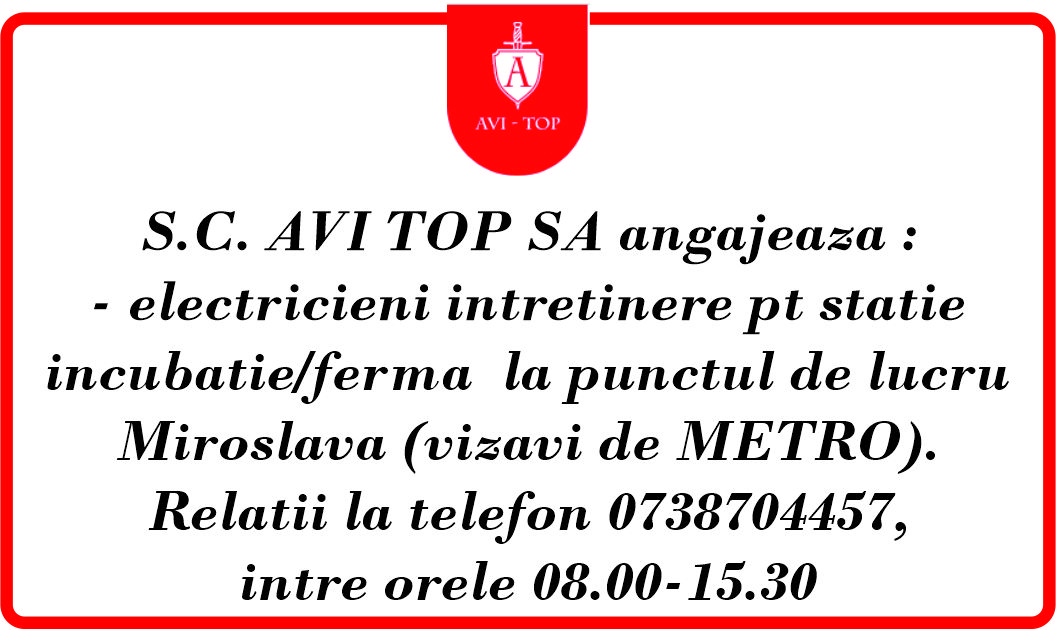S.C. AVI TOP SA angajeaza