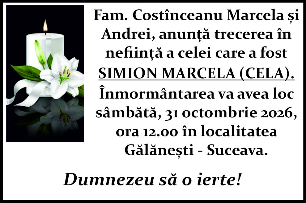 Dumnezeu sa o odihneasca in pace!