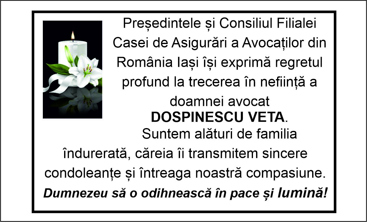 Dumnezeu să o odihnească în pace!