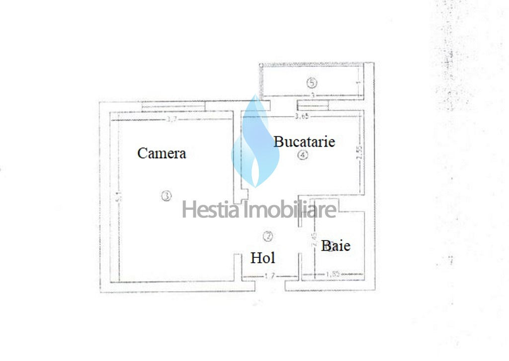 Apartament cu o camera, Moara de Foc-Canta.