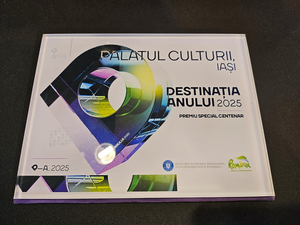 Palatul Culturii din Iași, premiat la „Destinația Anului 2025”. Recunoaștere pentru un reper cultural esențial al României