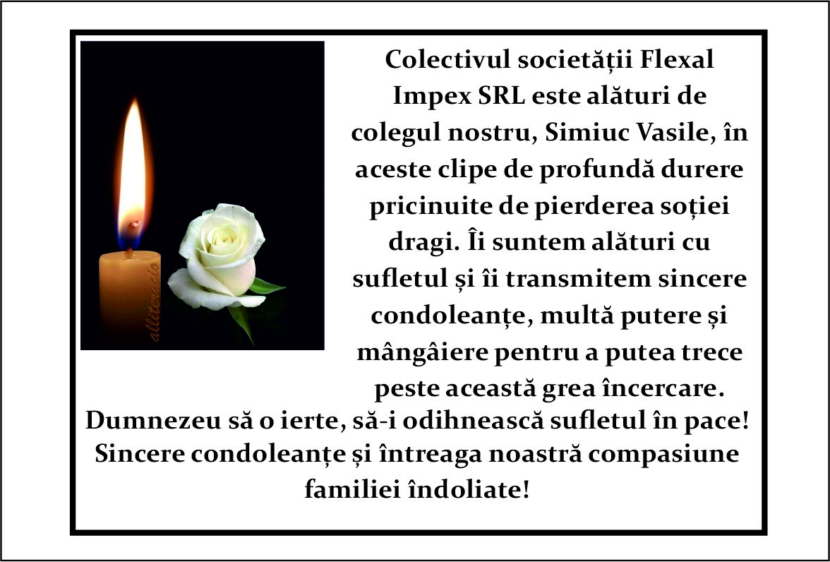 Sincere condoleanțe și întreaga noastră compasiune familiei îndoliate!
