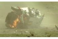 FOTO-VIDEO Accident TERIBIL la raliul Iașului: mașina lui Simone Tempestini s-a răsturnat și a luat foc