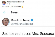Diana Șoșoacă, val imens de ironii pe internet după ce crezut că Donald Trump i-a transmis un mesaj public de susținere, pe Twitter