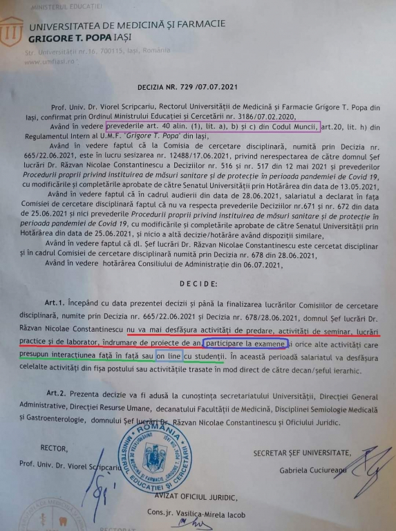 Medicul Răzvan Constantinescu, executat de UMF Iași! - Vimarsana News