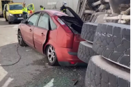 Accident grav în Spania: O betonieră s-a răsturnat peste un autoturism de pe autostrada A3