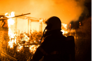 Incendiu devastator la un uscător din Onești. Flăcările amenință 30 de tone de semințe de floarea-soarelui