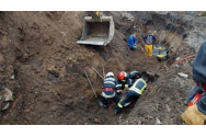 Bărbat prins sub un mal de pământ care s-a prăbuşit, la Bacău