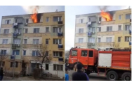 VIDEO - Un bloc din Tecuci a luat foc după ce locatarii au făcut grătar în casă