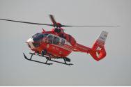 Elicopterul SMURD; solicitat să aducă un bolnav din Alexandria, care a suferit arsuri pe tot corpul