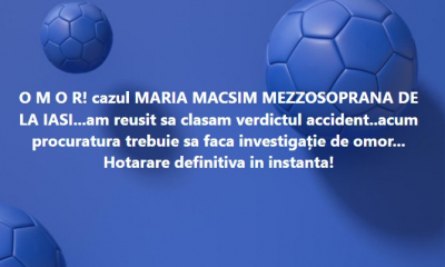 Răsturnare de situație în cazul mezzosopranei Maria Macsim Nicoară. Procurorii ar trebui să reia investigațiile pentru OMOR