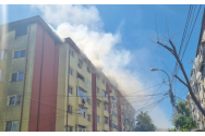 Mansarda unui bloc cu cinci etaje din Năvodari a fost cuprinsă de flăcări