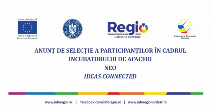 Anunț de selecție a participanților în cadrul  incubatorului de afaceri  NEO  IDEAS CONNECTED