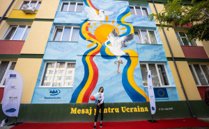 Cea mai mare pictură murală din Suceava – mesaj de solidaritate pentru Ucraina  cu ocazia Zilei Cooperării Europene!