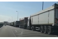 Camioanele care ies din România au de aşteptat 90 de minute la frontieră