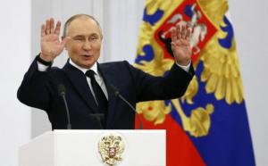 Putin, cherchelit la un discurs ținut la Kremlin