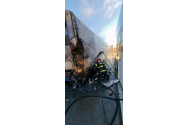 Un autobuz din Piatra Neamț a luat foc