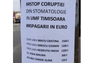 Timișoara a fost împânzită cu afișe pe care sunt trecute numele unor profesori şpăgari