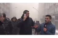 Un reporter turc, surprins în direct de cel de-al doilea cutremur cu magnitudinea de 7,5. Oamenii fug îngroziți