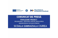 ȘCOALA GIMNAZIALĂ CIUREA – comunicat de presă finalizare proiect: Programul Național pentru Reducerea Abandonului Școlar (PNRAS)