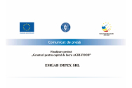EMGAB IMPEX SRL – Finalizare proiect  ,,Granturi pentru capital de lucru AGRI-FOOD
