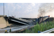 O autostradă din Philadelphia s-a prăbușit. Cauza - un incendiu de proporții