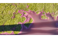 Culoarea Lacului Techirghiol s-a transformat din nou în roz