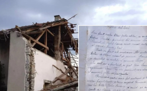 Mesaj scris în 1939 și găsit într-o sticlă zidită în pereții unei școli din Bistrița: „Transmitem acelora care vor ruina aceste ziduri”