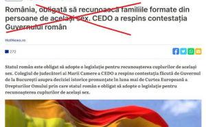 Asociația Pro-Vita București: Decizia CEDO NU obligă la recunoașterea căsătoriei între persoane de același sex / Singurul scop al parteneriatului civil este de a goli de sens juridic căsătoria care este protejată prin Constituție