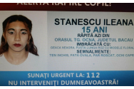 Alertă răpire copil: Fată de 15 ani, răpită de două persoane necunoscute / Ea a fost găsită în municipiul Bacău