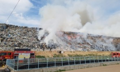Incendiu uriaș la groapa de gunoi din Galați/ Fum uriaș, s-a emis mesaj RO - Alert