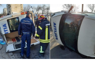 Tânără poliţistă rănită, după ce autospeciala s-a răsturnat într-o intersecţie din Bucureşti